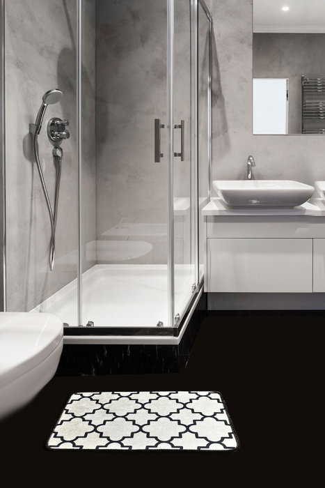 Mijölnir Alfombrilla de Baño Blanca 40 x 60 cm Poliéster Antideslizante Antialérgica
